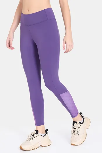 Buy Zelocity Mid Rise Quick Dry Leggings - Imperial Purple